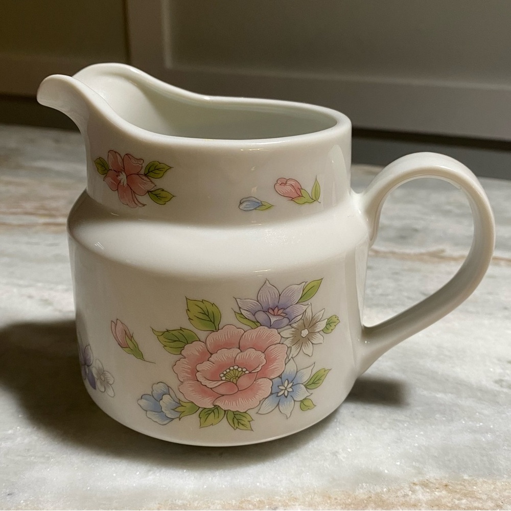 Vintage FTDA Porcelain Floral Pitcher Vase